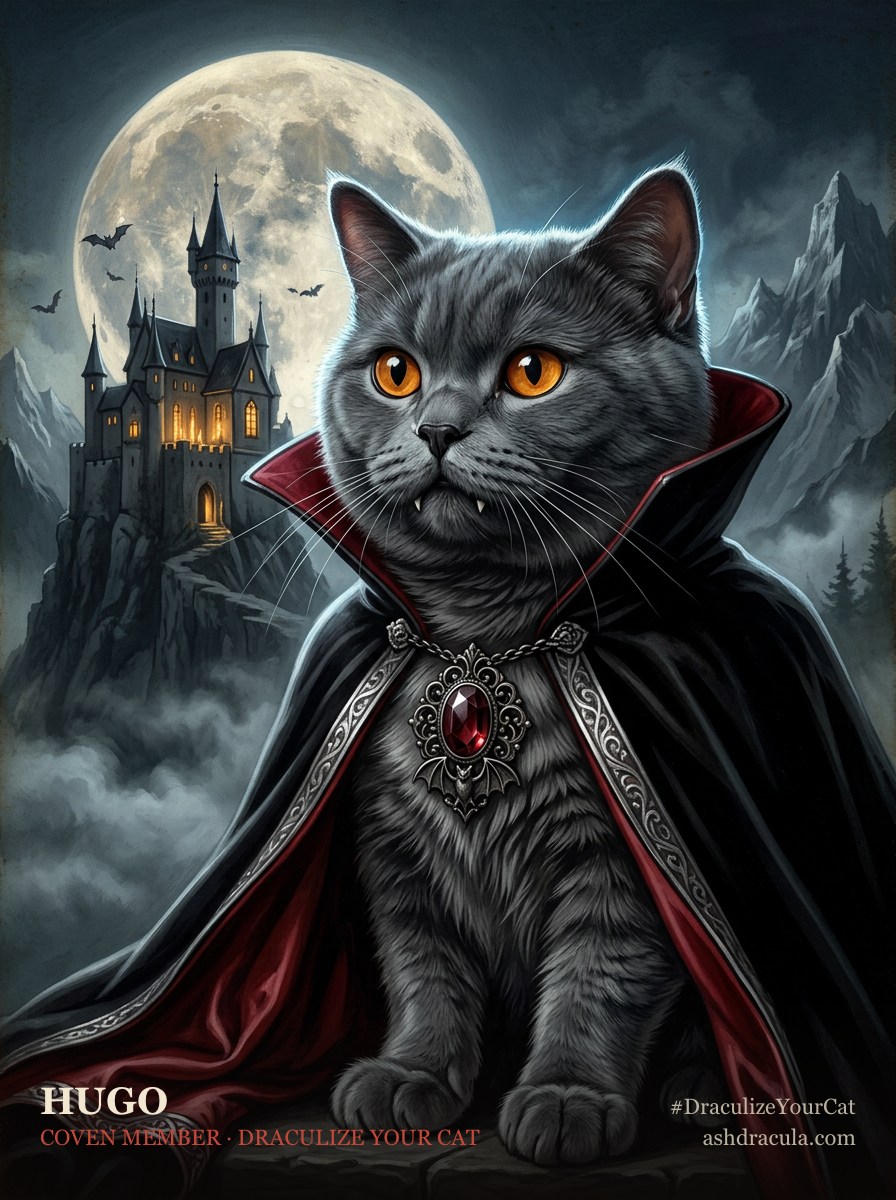 Hugo as a Dracula Cat