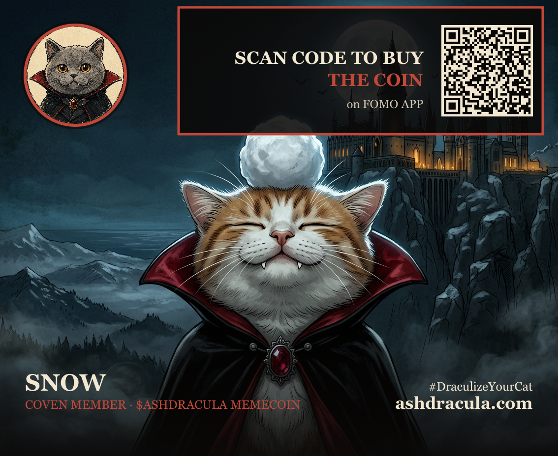 Snow as a Dracula Cat