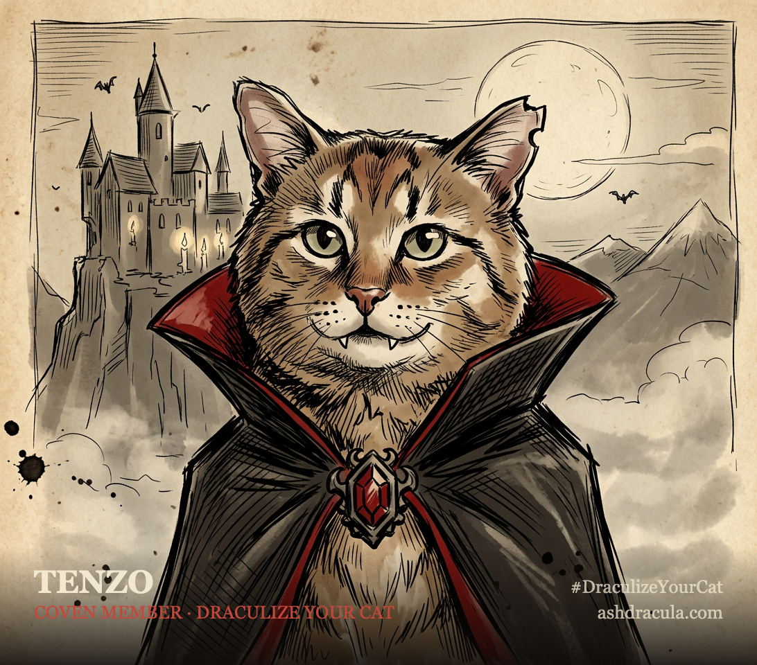Tenzo as a Dracula Cat