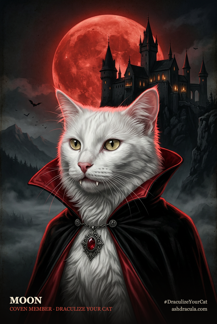 Moon as a Dracula Cat