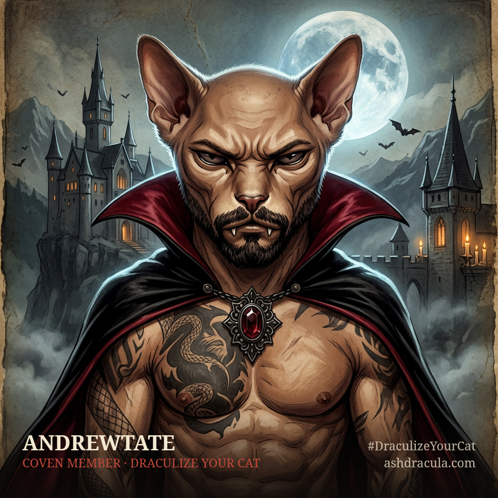Andrewtate as a Dracula Cat