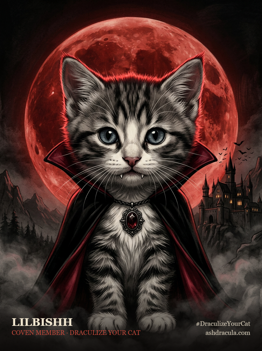 LilBishh as a Dracula Cat