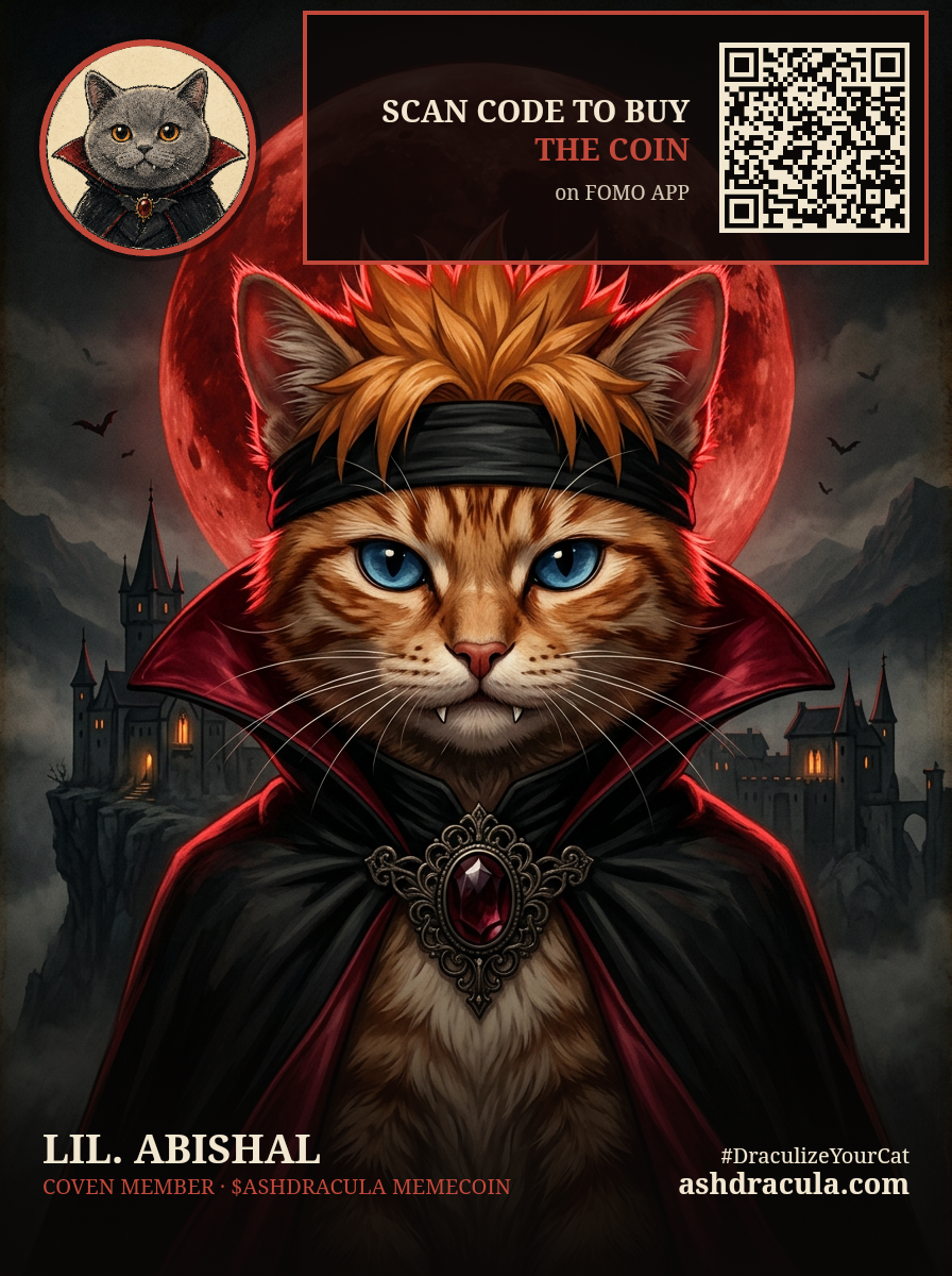 Lil. Abishal as a Dracula Cat