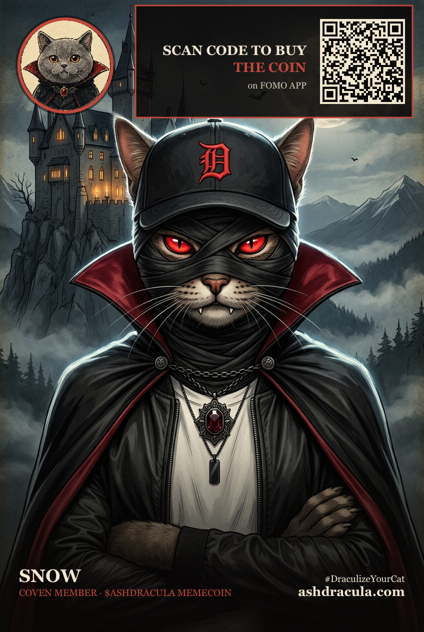 Snow as a Dracula Cat