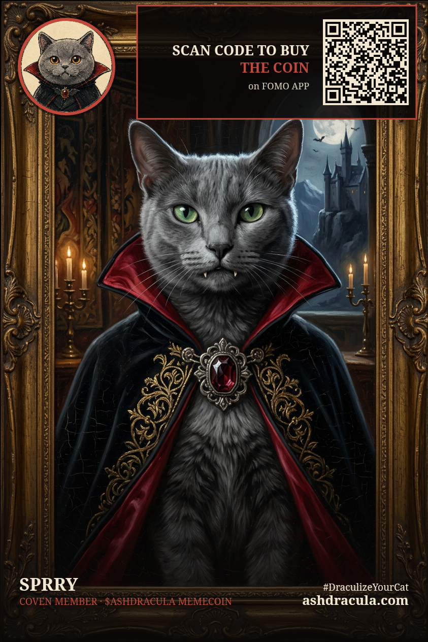 Sprry as a Dracula Cat